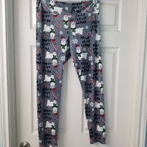 Llama christmas leggings